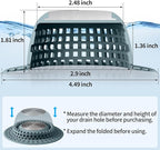 Shower Drain Hair Catcher, Bathtub Drain Cover Foldable Silicone Shower & Tub - Image 6