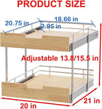 Pull Out Cabinet Organizer, Heavy-Duty Slide Out Shelf, Wood and Wire Basket - Image 2