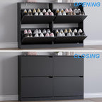 Shoe Cabinet with 4 Flip Drawers, Narrow Hidden Shoe Storage Cabinet, Slim - Image 5