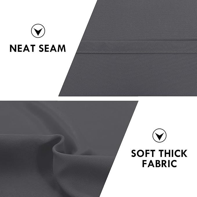 DWCN Short Blackout Curtains 36 inches Length 2 Panels Set, Half Window Rod - Image 4