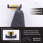 Angle Simple Towel Hook Black & Gold 2 PCS, Stainless Steel Double Hook - Image 4