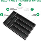 Kitchen Wood Utensil Tray Silverware Drawer Organizer Wooden Cutlery Trays - Image 7