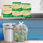 13 Gallon Flap Tie Compostable Trash Bags, Compost Bags Tall Kitchen Trash Bags - Image 6