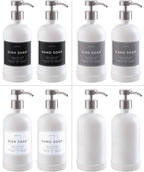 16oz Glass Soap Dispenser with Stainless Steel Pump, 21 Waterproof Labels - Image 5