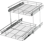 LOVMOR 2 Tier Individual Pull Out Cabinet Organizer 22½" W x 21½" D, Slide Out by LOVMOR