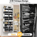 Over the Door Organizer 5 Tiers, Extra Large Behind Door Storage of 10 - Image 2