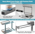 Under Sink Organizer Storage 2 Pack, 2 Tier Slide Out Height Adjustable Pull - Image 4