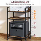 4 Tier Printer Stand with Storage Shelf, Large Tall Printer Table - Image 5