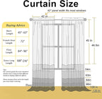 Chyhomenyc White Sheer Curtains 54 Inch Long 2 Panels Set, Short Voile Rod - Image 7