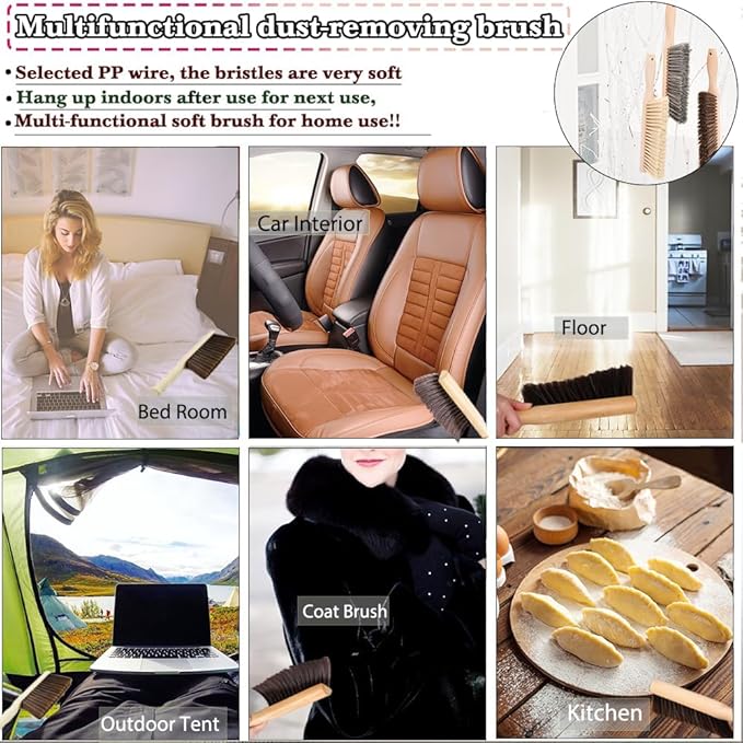 2Pcs Hand Broom Brush Beech Wood, Dust Brush, Duster - Image 6