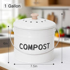 Compost Bin for Kitchen Counter, 1 Gallon Compost Bucket - Image 2