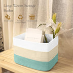 Hopegiver Woven Storage Baskets 15x11x10 Inch, 3 Pack Collapsible Cube Storage - Image 2
