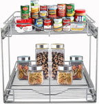 DINDON 2 Tier Pull Out Cabinet Organizer Heavy-Duty Metal Sliding Drawer Shelf - Image 6