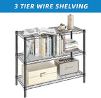 3-Shelf Adjustable Metal Shelf Wire Shelving Unit Storage Rack Display Shelf - Image 6