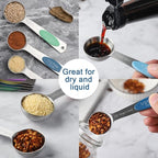 Magnetic Measuring Spoons Set of 9 Stainless Steel Stackable Measuring Spoons - Image 4
