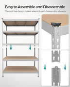 SONGMICS 5-Tier Storage Shelves, Load 2310 lb, Boltless Assembly, Adjustable - Image 6