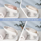 Soap Dish Set, Self Draining Bar Soap Holder - Image 6