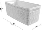 Curver Jute Decorative Plastic Organization and Storage Basket Perfect Bins - Image 2