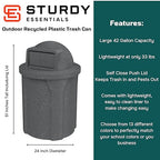 42 Gallon Round 100% Recycled Plastic Heavy-Duty Commercial Outdoor or Outdoor - Image 2