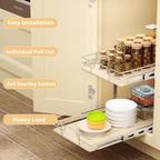 ROOMTEC 2 Tier Individual Pull Out Cabinet Organizer 10½"W x 21½"D, Slide Out - Image 5