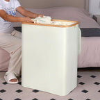 efluky Laundry Hamper with Lid, 160L Tall Laundry Basket with Bamboo Handles - Image 6