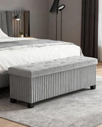 Storage Ottoman Bench, 43 Inch Foldable Ottoman - Image 6
