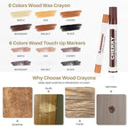 Wood Repair Wax Crayons, 12 Colors Wood Repair Wax Pens Furniture Touch Up - Image 2