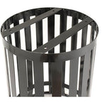 Global Industrial 36 Gallon Outdoor Slatted Steel Round Trash Can - Image 5