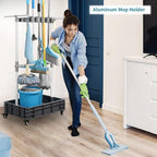 Broom And Mop Holder Put Wet Mops Movable Floor-Mounted Mop Rack Floor Standing - Image 7