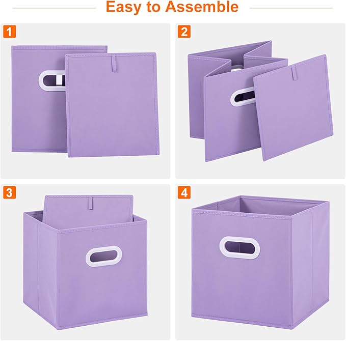 Stero Fabric Storage Cubes Bins, 13 inch Fun Colored Foldable Storage Baskets - Image 3