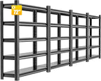 Garage Shelves - 4 Adjustable 5-Tier Metal Shelving Units, Heavy Duty by HzdbhdGarageShelving