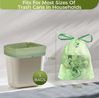 3 Gallon Compostable Trash Bags Drawstring, Heavy Duty Extra Thick 1 Mil - Image 6