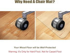 Kuyal Clear Chair mat for Hardwood Floor 44 x 58 inches Transparent Floor Mats - Image 3