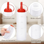 Condiment Squeeze Bottles Ketchup Dispenser, 6 Pack 8oz Squeeze Bottles - Image 3