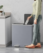 AthLike 60L Dual Trash Can, Stainless Steel Kitchen Garbage Can, Double - Image 7