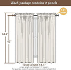 Chyhomenyc Taupe Sheer Curtains 63 Inch Length 2 Panels, Light Filtering Airy - Image 5
