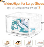 8 Pack Shoe Boxes Clear Plastic Stackable, Large Shoe Storage Organizer - Image 2