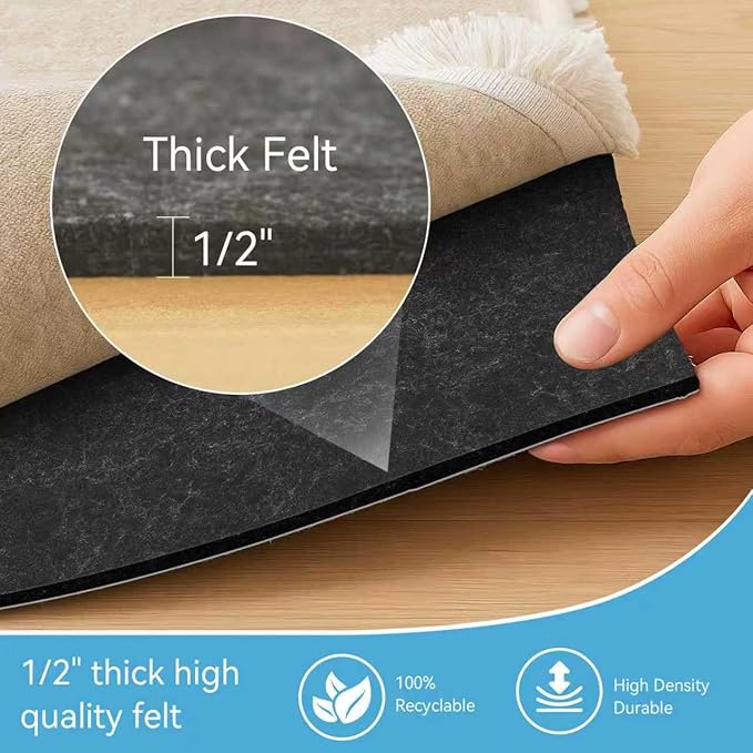 Warmstar 8x10 FT Non Slip Rug Pad, 100% Waterproof Felt Rug Pad - Image 5