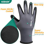 Kebada Work Gloves for Men and Women, Foam Nitrile Coated Safety Gloves - Image 7