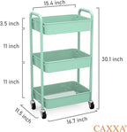 CAXXA 3-Tier Rolling Metal Storage Organizer - Image 2