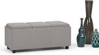 SIMPLIHOME Avalon 42 inch Wide Contemporary Rectangle Storage Ottoman in Cloud - Image 12