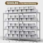 Himimi 4-Tier Heavy Duty Metal Storage Rack, 1200LBS Adjustable Wire Shelving - Image 6