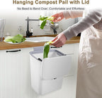 2 Pack Kitchen Compost Bin, Hanging Small Trash Can - Image 2