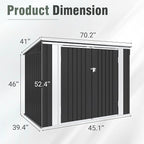 Greesum 5.8x3.3 FT Outdoor Storage Shed Metal Garbage Shed - Image 4