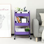 AGTEK Makeup Cart, Movable Rolling Organizer Cart, 3 Tier Metal Utility Cart - Image 2