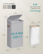 SONGMICS Laundry Basket, 26.4 Gal. Laundry Hamper, Easy Assembly, - Image 6