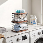 Extra Large Trash Bag Holder Stackable Kitchen Storage, 2 Pack Wall Mounted - Image 2