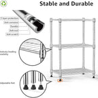 450 lbs Wire Storage Shelving 3-Tier Utility Shelving Unit Steel Organizer Wire - Image 4