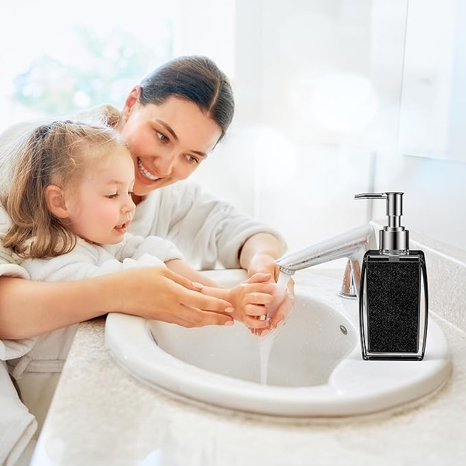 Purple Soap Dispenser with Refillable Plastic Pump - Image 9