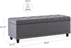 BELLEZE 47" Storage Ottoman, Storage Bench - Image 2
